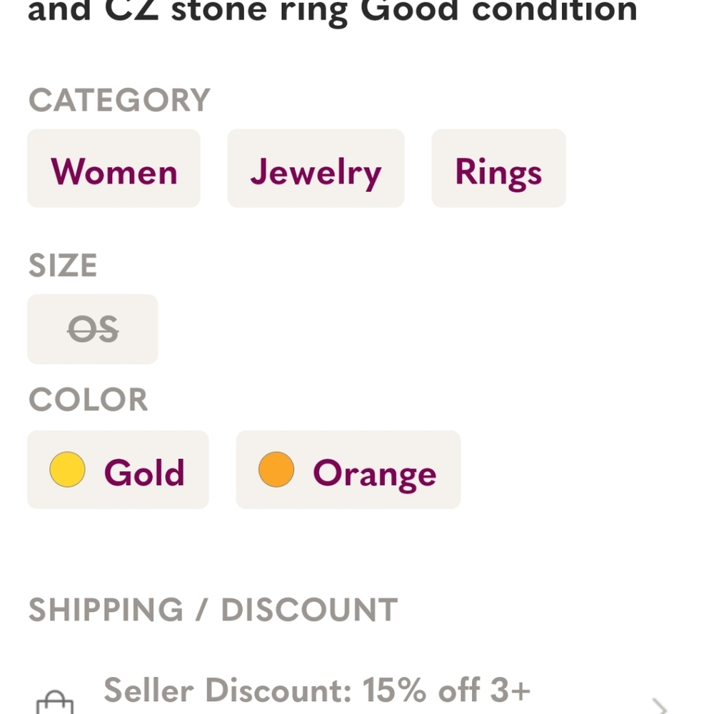 Beautiful statement ring size 9 - Picture 6 of 6